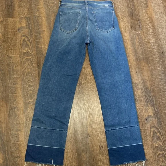 Mother Jeans The Maverick Understudy Birds of Paradise Hi Rise stacked cuffs/Hem - Picture 5 of 16